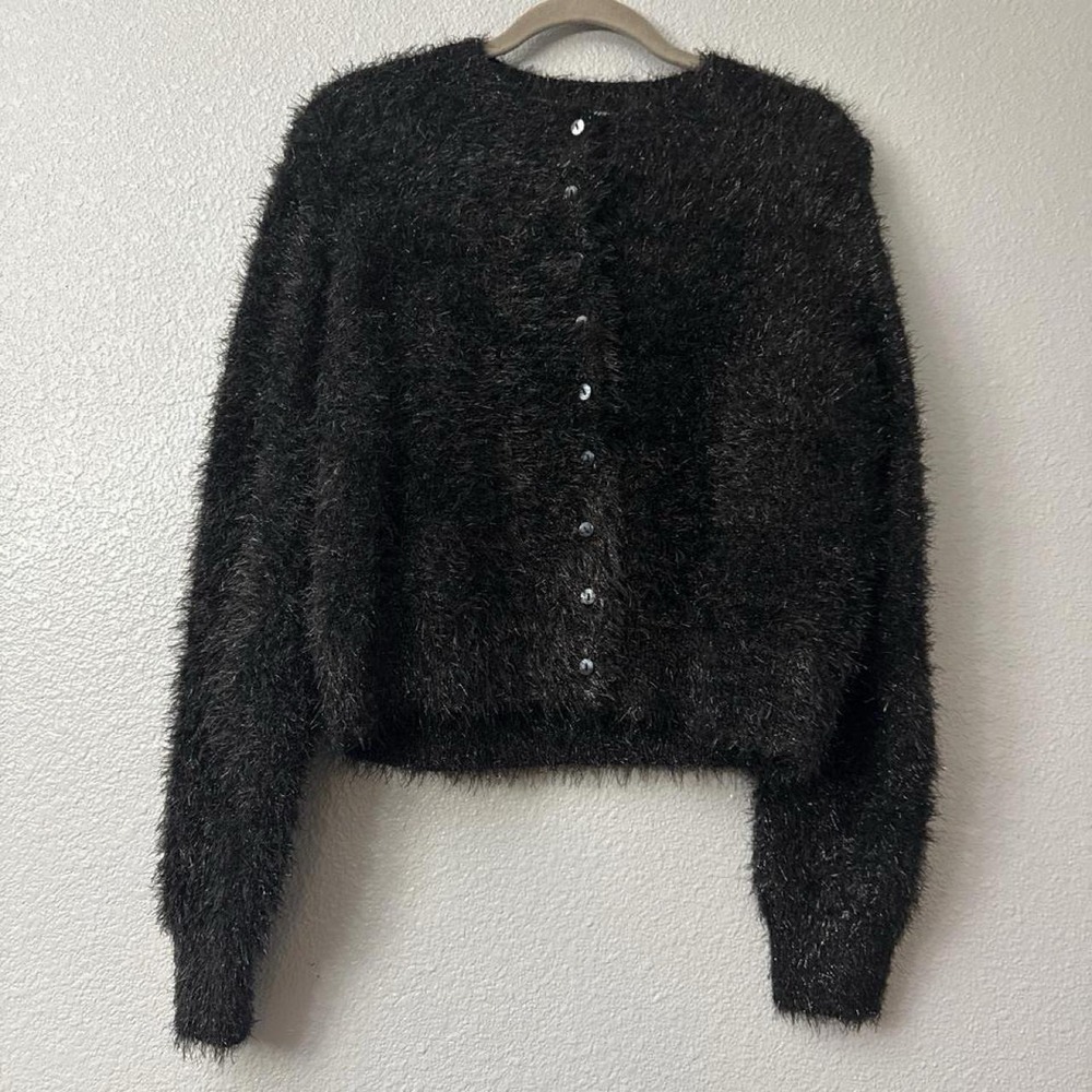 A New Day Black Glitzy Button Up Cardigan